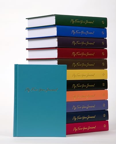 Journal de 5 ans turquoise à couverture rigide format compact 15x8cm