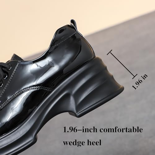 Platform Oxfords for Women Women's Oxfords Leather Lace Up Chunky Fashion Business Oxford Shoes Comfort Casual Work Office Dress Derby Shoes - Image 5