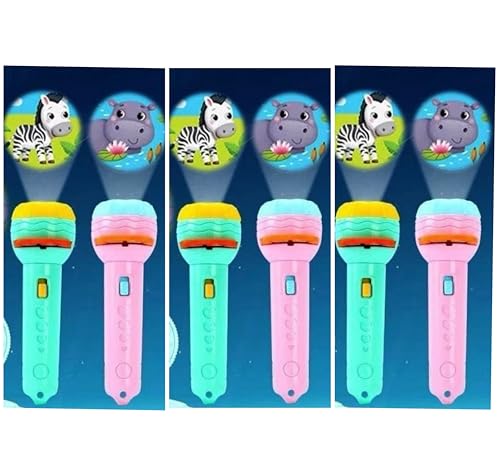 Image of Pack of 6 Flash Light Projector Toys I Birthday Return Gift I 3 Slides with 8 Patterns Each I Best Birthday Return Gifts for Kids Age 3,4,5,6,7,8+ Years Old. Kanjak Kanya Gifts