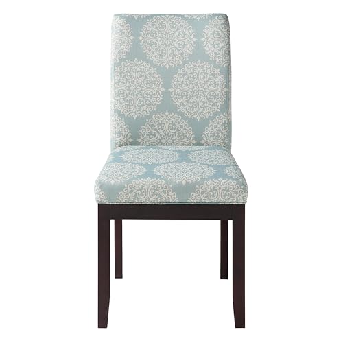 Image of OSP Home Furnishings Dakota Upholstered Parsons Dining Chair with Espresso Finish Wood Legs, Gabrielle Sky