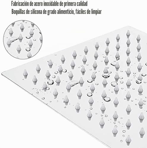 Rociador Lluvia de Acero Inoxidable 40 x 40 cm Gran Cuadrado Ultrafino Duchas Fijas