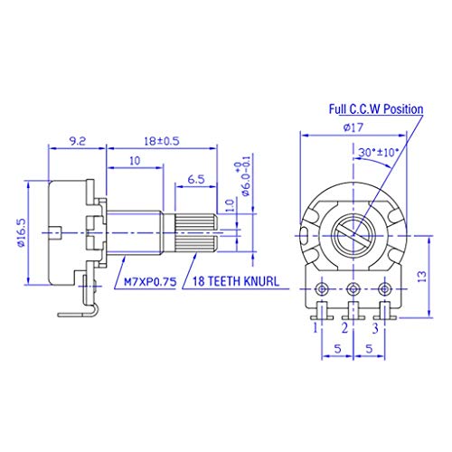 Tenlacum A250K & B250K OHM Mini Pots Pots Guitare Électrique Potentiomètre pour Guitare Electrique (4 Pièces) - Les Beatles, Paul McCartney, John Lennon, RIngo Starr, George Harrison Tenlacum A250K & B250K OHM Mini Pots Pots Guitare Électrique Potentiomètre pour Guitare Electrique (4 Pièces) – Image 6