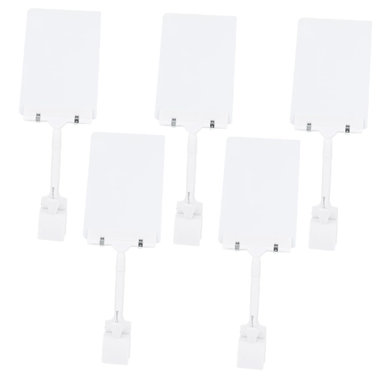 Lurrose 5 Set Cartellino Del Etichette Per Contenitori Di Stoccaggio Mercato Etichette Per Scaffali Per Scaffalature Metalliche Supporto Piatto Venditori Metallo Bianca 5 Pezzi * 5