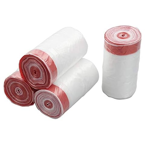 EudokkyNA Clear Drawstring Garbage Bags, Kitchen Trash Bags, 4 Rolls/240 Bags (3 gallon) Cover