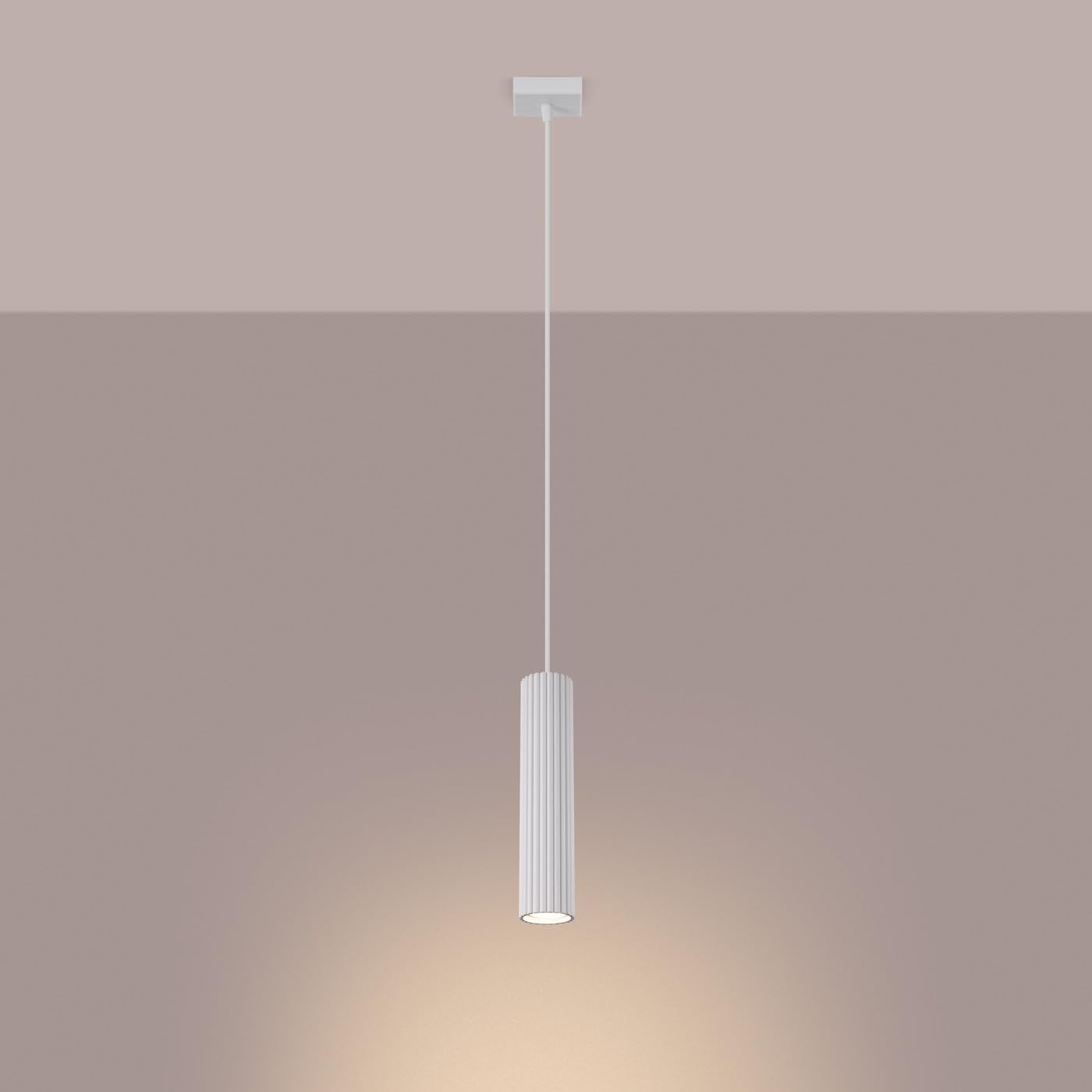 SOLLUX lighting Lámpara de Techo - Lámpara Colgante - en Aluminio - 1 Pantalla - 8 x 8 x 118 cm - Karbon Blanco