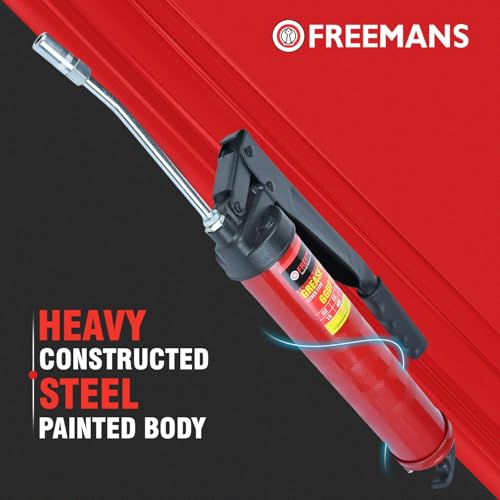 Image of FREEMANS GGDP15 Heavy Duty Lever Type Grease Gun with Lock Lever Mechanism | Dual Piston | 2.4gm /Stroke | T-Type Pulling Rod | 6000PSI, Use For Automotive, Industrial, Agriculture, Construction etc.