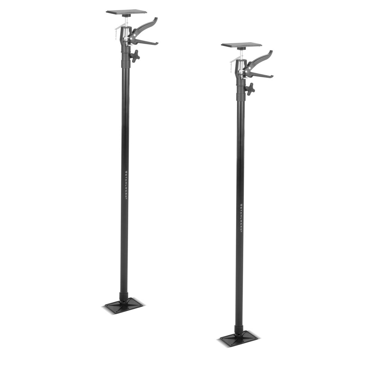 STAHLWERK Teleskop-Stützstange 2er Set 110-290 cm mit 43 kg Tragkraft Montagestütze | Baustütze | Teleskopstütze | Türspanner | Deckenstütze | Spannstütze | Einhandstütze | Schnellspannstütze