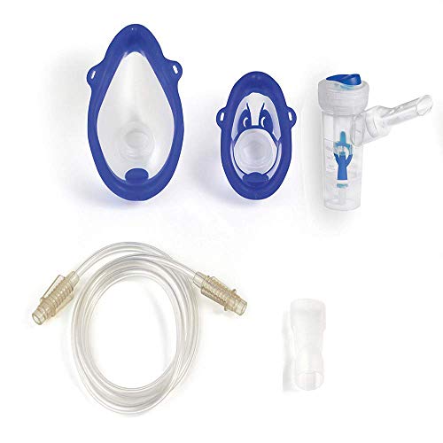 Nuvita NU-0088 - Kit Ricambio per Nebulizzatore 5020A - 4 pezzi inclusi: 1 Ampolla, 2 elementi per inalazione (Adulto e Bambino), 1 Tubo connettore, 1 Ugello completo - Marchio UE