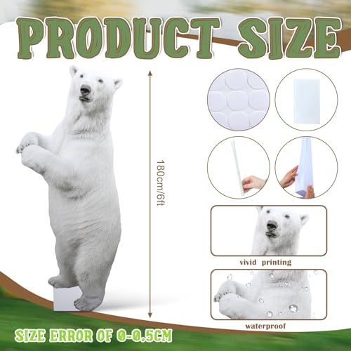 Image of Geelin 6ft Polar Bear Cardboard Cutout Life Size Animal Stand up for Party