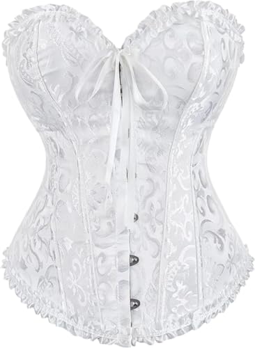JoyPeak Corset Tops for Women,Lace Bustier Corset Lingerie top,Renaissance Overbust Corset Push Up Bodysuit