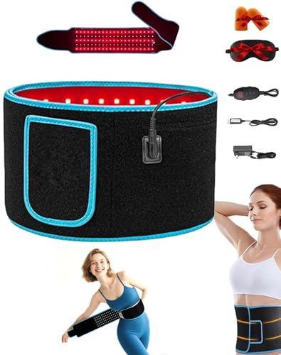 Lumalean Pro - Lumalean Pro Red Light Belt Weight Loss, Adjustable Cordless Nomend Lumalean Pro Belt, Portable 660nm 850nm Home Heating Light Therapy Wrap Belt for Back Knee Hands Feet Relief(Blue)