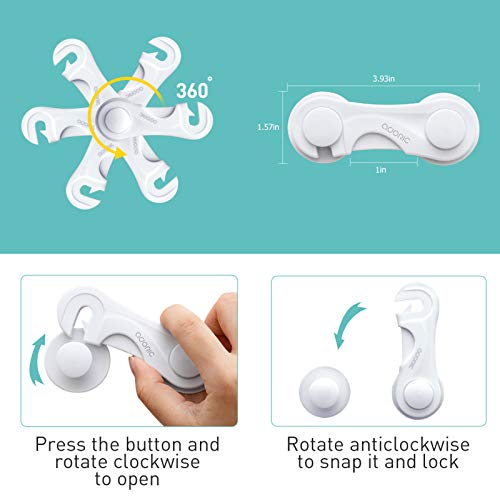 image for Cabinet Locks, Baby Safety Cabinet Latches, Adoric Life 8 Pack with St