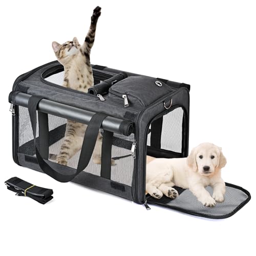 Cozywind Cat Bag Transport Bag Dog Box Foldable Dog Transport Box Cat Transport Box Dog Bag for Small Dogs and Cats Pet Carrier Bag Cat Carrier Bag with Shoulder Strap (Black)