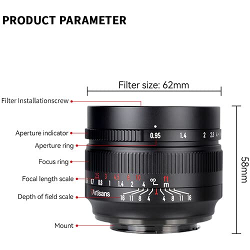7artisans 50mm f0.95 APSC Manual Lens Compatible with Fujifilm X