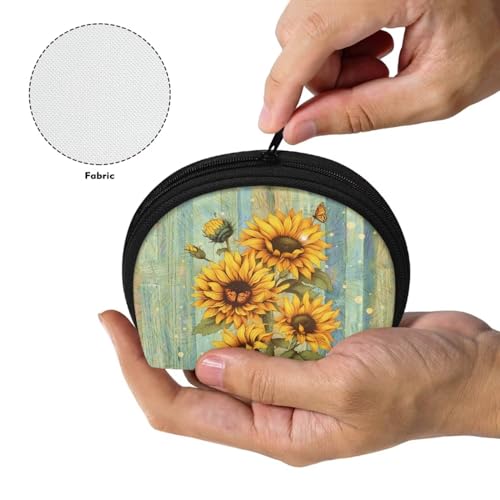 Sunflower Small Coin, Mini Wallet Coin Pouch for Women Girls, Coin Card Pouch4