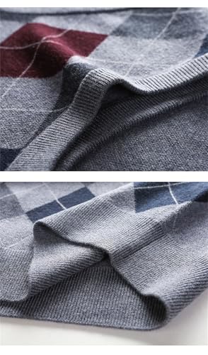 Men's Fashion Diamond Pattern Pullover V-Neck Grace Knitted Vest3