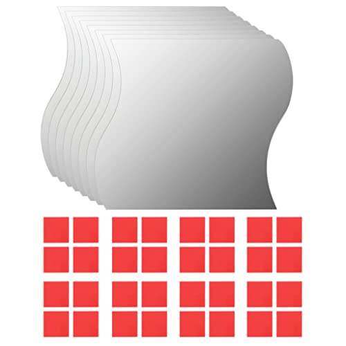 vidaXL 8X Miroir Mural Ondulé Verre Salon Chambre à Coucher Miroir Autocollant