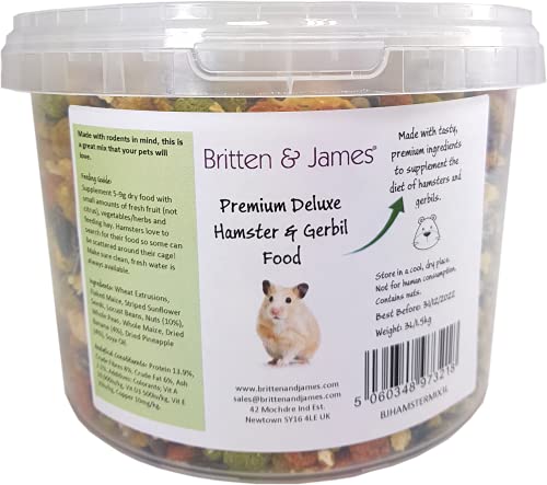 Premium Hamster and Gerbil Food Mix by Britten & James (1.5kg)