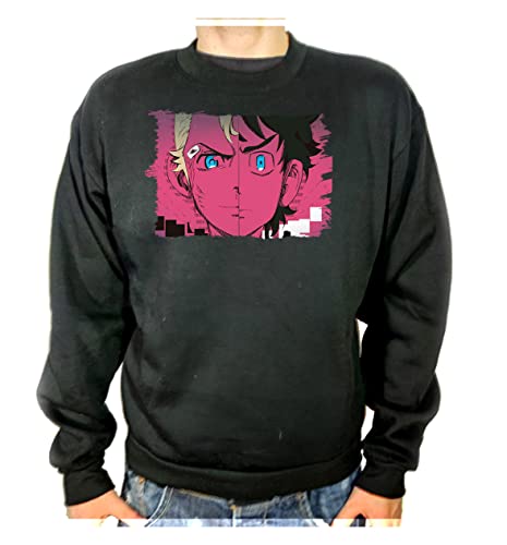 Sudadera Negra Tokyo Revengers Hanagaki Takemichi Adulto Poliester algodón Sweatshirt.