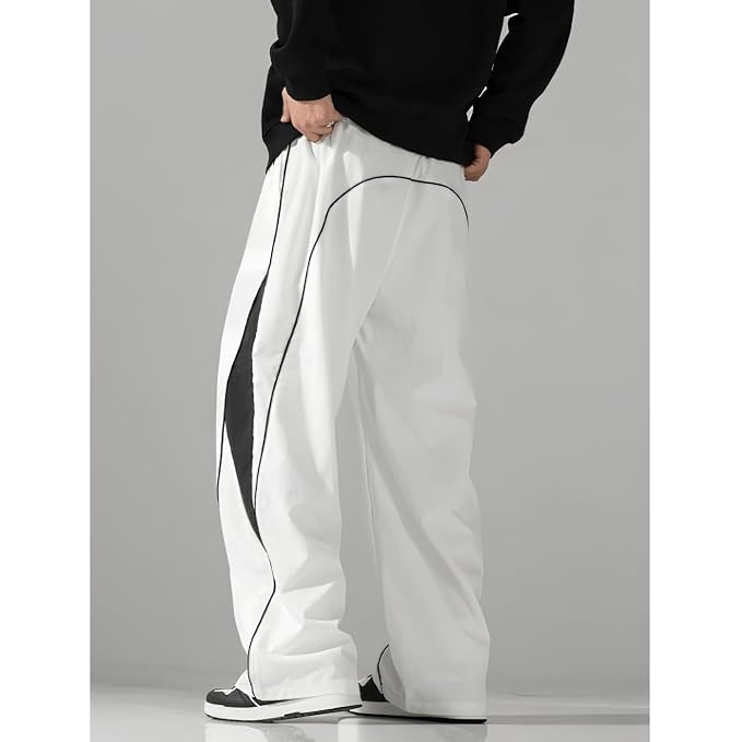 Image of Men's Stylish Track Pants, Loose Fit Joggers with Elastic Waistband, Comfortable Sports Lower for Gym, Running, Workout, Casual Wear & Daily Use