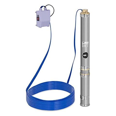 MSW Deep Well Pump Submersible MSW-SPP43-075 (Max. Flow Rate: 4,800 l/h, 750 W, Max. Transport Depth: 91 m, Ø 95 mm, Incl. Switch Box, Stainless Steel) Cover