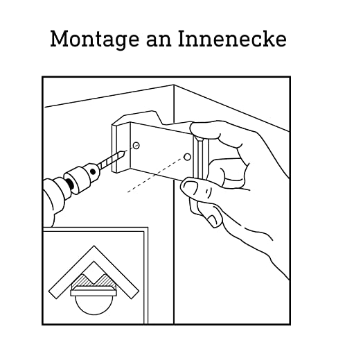 Steinel Corner Wall Bracket Black for Motion Sensor IS 180-2, Adapter, Accessory Bracket for Inner and Outer Corners - Image 4