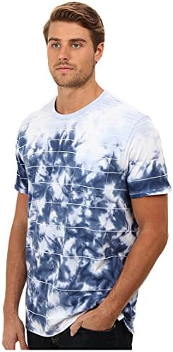 DKNY Jeans Men's Short Sleeve Tie Dye Variagated Stripe Tee