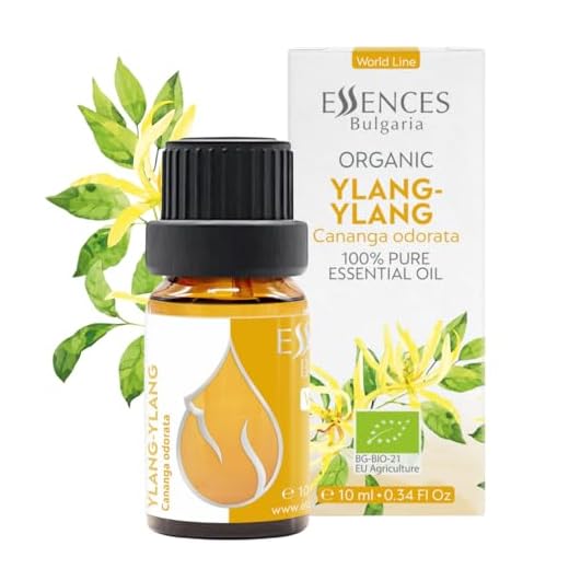 Essences Bulgaria Aceite Esencial de Ylang-Ylang Orgánico 10ml | Cananga odorata | 100% Puro y Natural | Sin diluir | Grado Terapéutico | Aromaterapia | Cosméticos | Libre de crueldad | Sin OGM