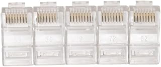 Rj-45 cat5/5e ethernet lan cable connectors 50 pieces - clear