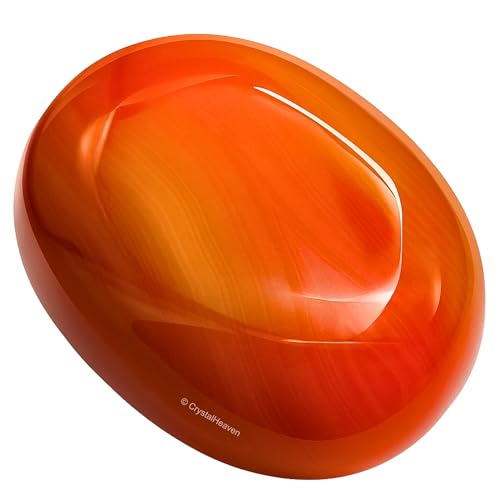 Image of Red Onyx Crystal Palm Pebbles Stones for Anxiety Stress Relief Massage - AAA Grade Original Healing Gemstone Agate Palm Stone for Yoga Meditation Spiritual Reiki Feng Shui