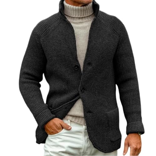 Mens Shawl Collar Cardigan Sweaters Knit Blocked Sweater Button Down Cardigans Outwear