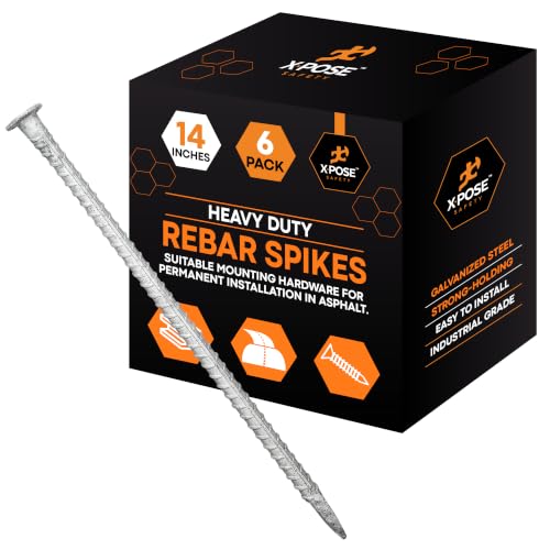 Image of 14 inch Galvanized Rebar Stakes for Parking Stops & Speed Bumps, 6 Pack