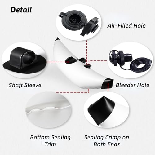 Image of Inflatable Kayak Stabilizer Outrigger Kit for Kayak and Canoe Accessories White for Inflatable Boat for Outdoor Paddling Fishing and Boating (White)
