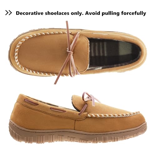 VLLy Mens Moccasin Slippers Breathable Memory Foam House Slippers Indoor/Outdoor House Shoes3