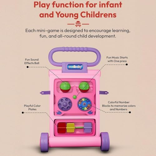 Image of StarAndDaisy Baby Walker /Multipurpose Push Walker for 0-24 Months (Pink Push Walker)