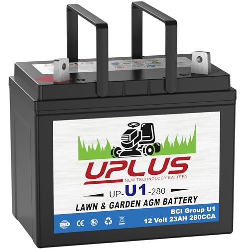UPLUS 280CCA U1 Riding Lawn Mower Battery, 12V Garden Tractors Battery Maintenance Free AGM Batteries, Fit for John Deere, Cub Cadet, Husqvarna, Craftsman, Toro, Ariens, Poulan Pro and Troy-Bilt