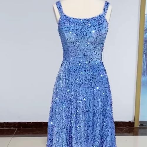 ALFEICE Sparkly Sequin Short Prom Dresses with Pockets Spaghetti Straps Plus Size Homecoming Dresses A Line Ball Gowns4