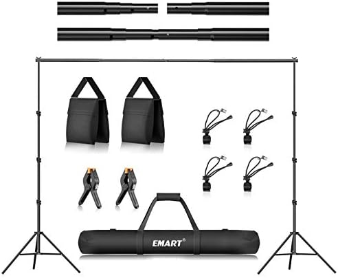EMART 8.5 x 10 ft Photo Backdrop Stand , Adjustable Photography Muslin Background Support System Stand for Photo Video Studio
