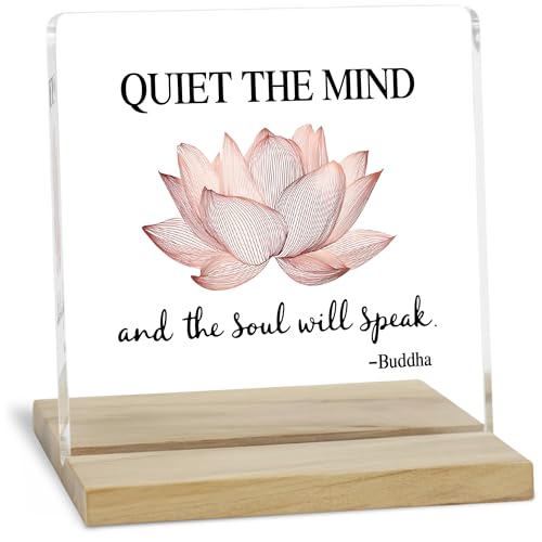 Meditation Room Decor Sign, Yoga Decor Acrylic Plaque, Quiet the Mind and the Soul Will Speak Signs