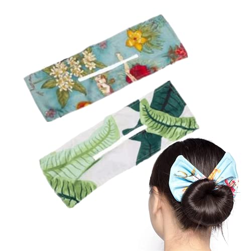 Deft Bun, 2Pcs French Twist Deft Bun Hair Bun Maker for Women, Cloth Magic Clip Hairstyle Bun Shaper DIY Hair Ties Reusable Bun for Hair( B )