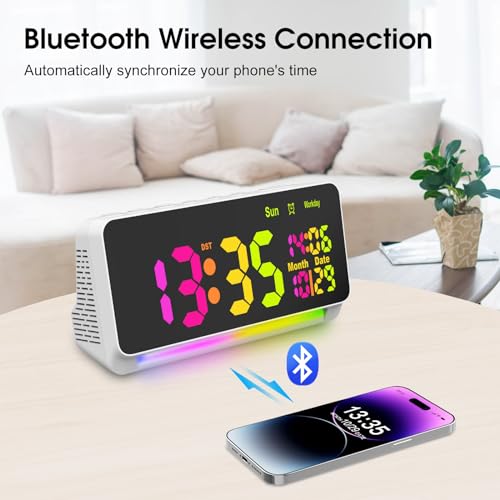 120db Super Loud Alarm Clock for Heavy Sleepers, Bluetooth Connection - Image 2