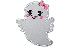 4 Inch Cute Ghost Girl Embroidered Iron-On Patch for Halloween Decorations