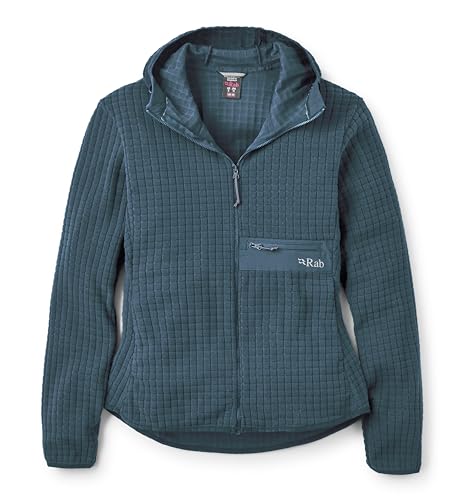 Rab Women's Ramshaw Hoody - Lightweight Fleece Jacket for Hiking & Climbing - Tempest Blue - Medium