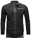 Produktbild Crone Epic Herren Lederjacke Cleane Leichte Basic Jacke aus weichem Wildleder (XXL, Vintage Schwarz (Wildleder))