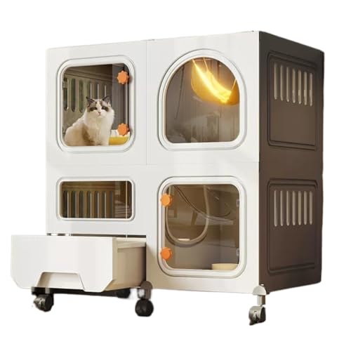 大型2/3段キャットプレイペン、DIYケージエンクロージャーとトイレボックス、折りたたみ式、取り外し可能なエンクロージャー - 大型猫の運動場所(Grey,28x18x29.5"/71x46x75cm)