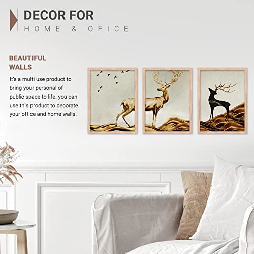 Image of kotart Painting for Wall Decoration - Modern Art Wall Decor Framed Painting for Living Room Bedroom - Framed Wall Posters /Paintings with Frame Set of 3-D (Art 3, 10x13 inch)