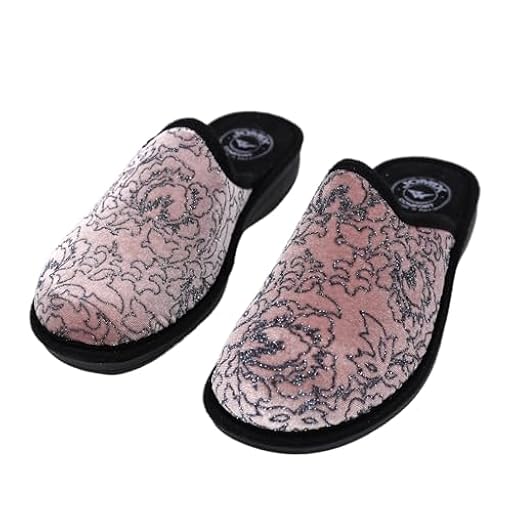 JOMIX Zapatillas Casa Mujer Invierno con Cuña Fabricadas en Italia Brillantes Pantuflas Mujer Cuña con Bordado de Brillo ITD2167, Beige, 39 EU | Ya disponible en tu tienda friki favorita! En mundofriki.es!