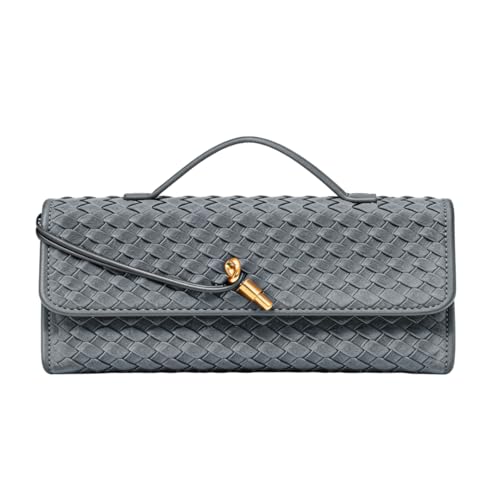 Image of JYG Suede Woven Handbag for Women Trendy Evening Shoulder Bag Casual Clutch Purse Crossbody Satchel with Metal Buckle 2026