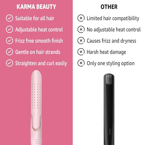 Plancha para cabello Karma Beauty Breeze 2 en 1 rosa miniatura 4