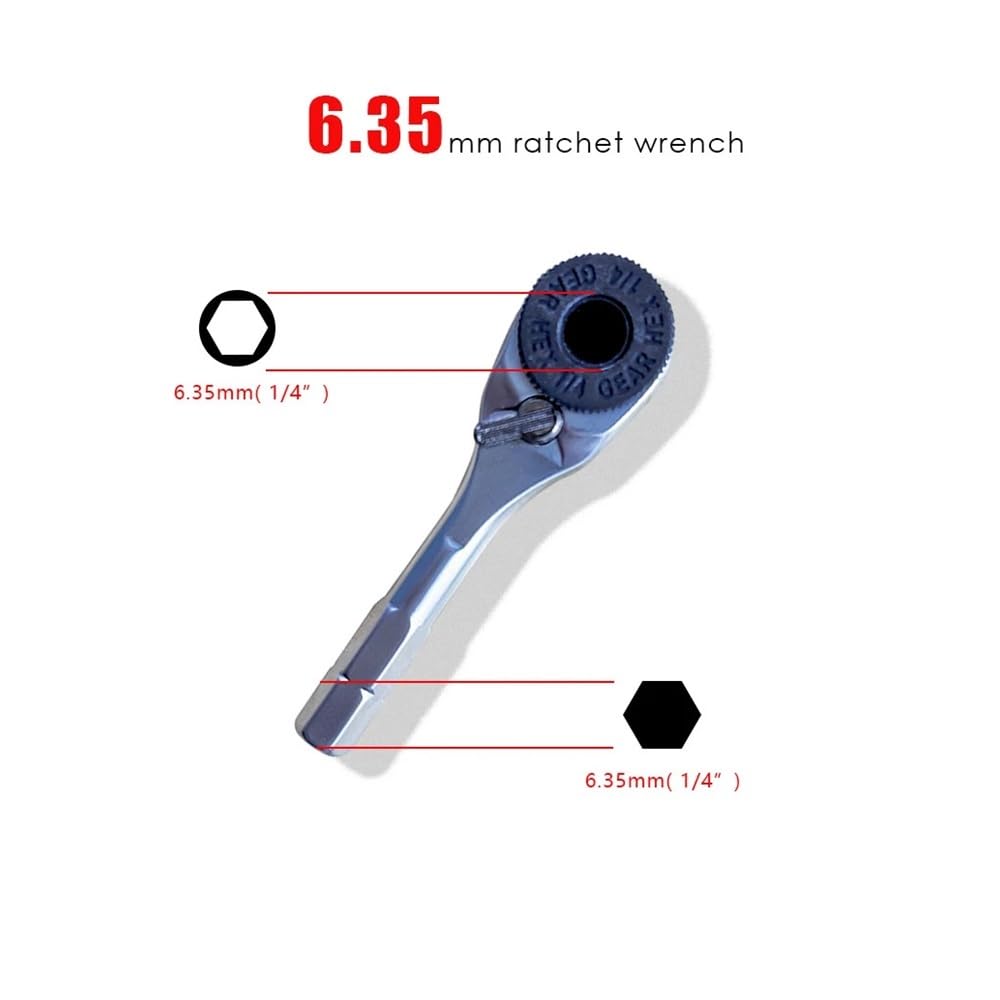 1/10.2 cm klucz grzechotkowy 6,35 mm śrubokręt sześciokątny klucze dynamometryczne klucz narzędziowy 1/4 śrubokręt pręt klucz nasadowy narzędzia ręczne (Se2)